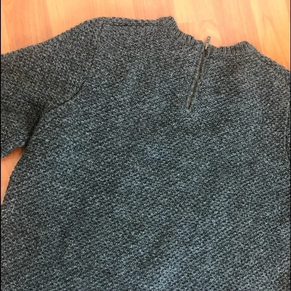 J Crew Navy Lambswool Shirttail Sweater Size S